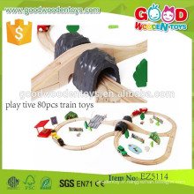 Vente chaude jouet d&#39;enfants toy 80pcs train toys OEM intelligent rail de train train jouets EZ5114